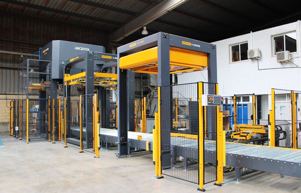 Horizontal strapping machine, stretch wrapping machine and Stretch Hood.
