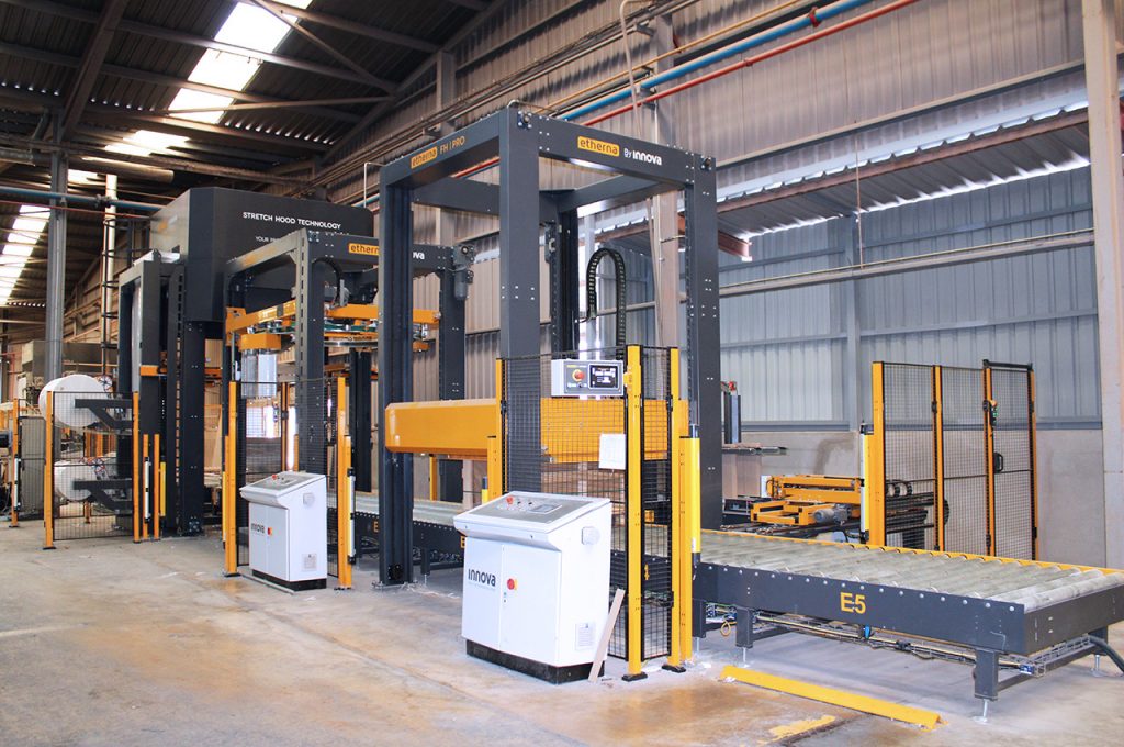 Automatic pallet packaging line for ceramic producer, Grupo Rocersa
