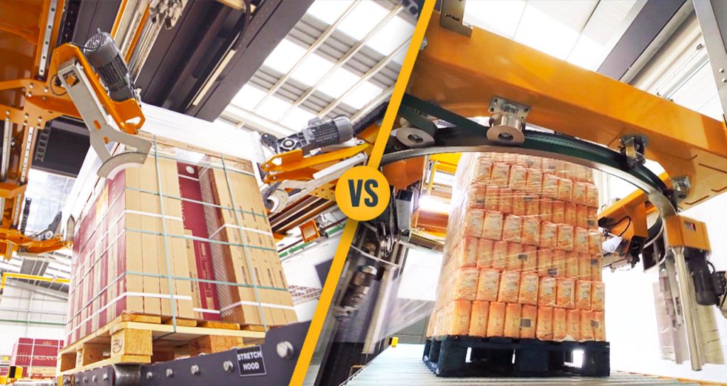 Comparative Stretch Hood versus Stretch Wrapping System Packaging for Pallets