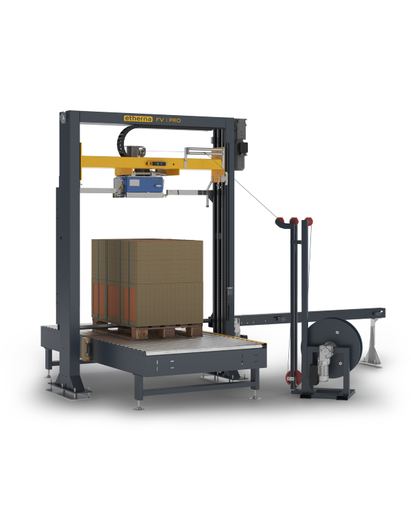 Vertical pallet strapping machine